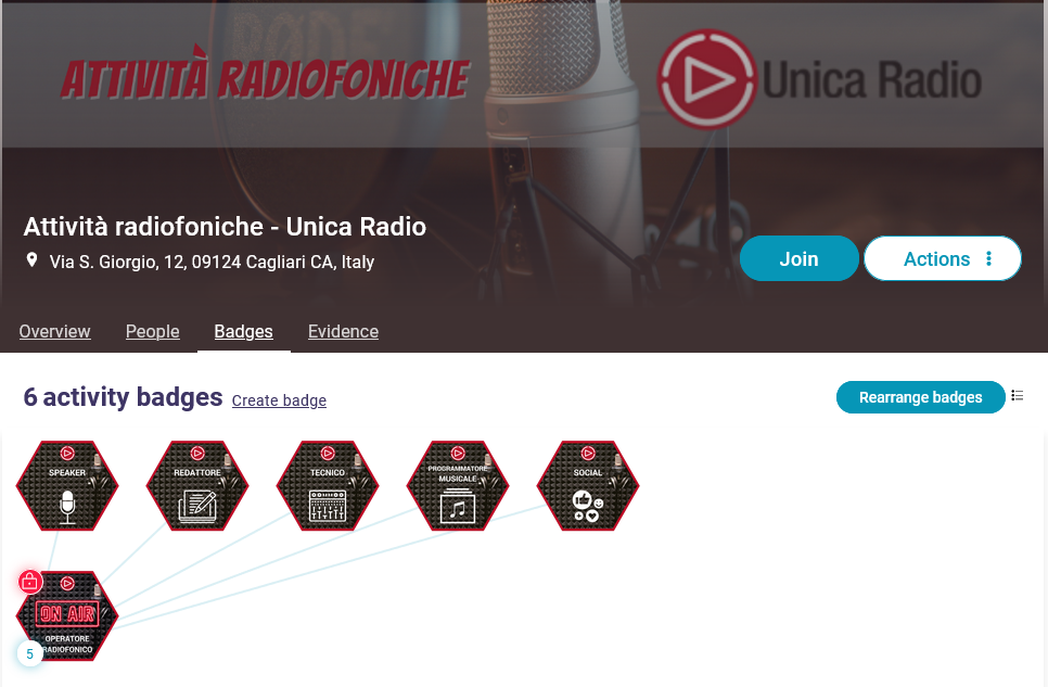 Unica radio badges